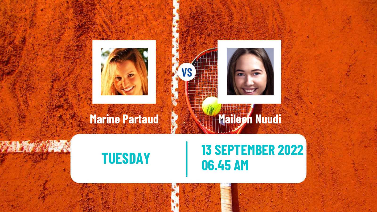 Tennis ITF Tournaments Marine Partaud - Maileen Nuudi