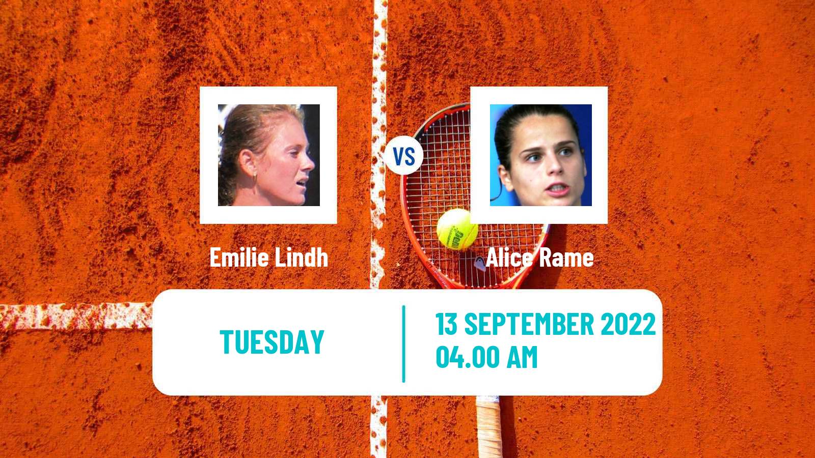 Tennis ITF Tournaments Emilie Lindh - Alice Rame