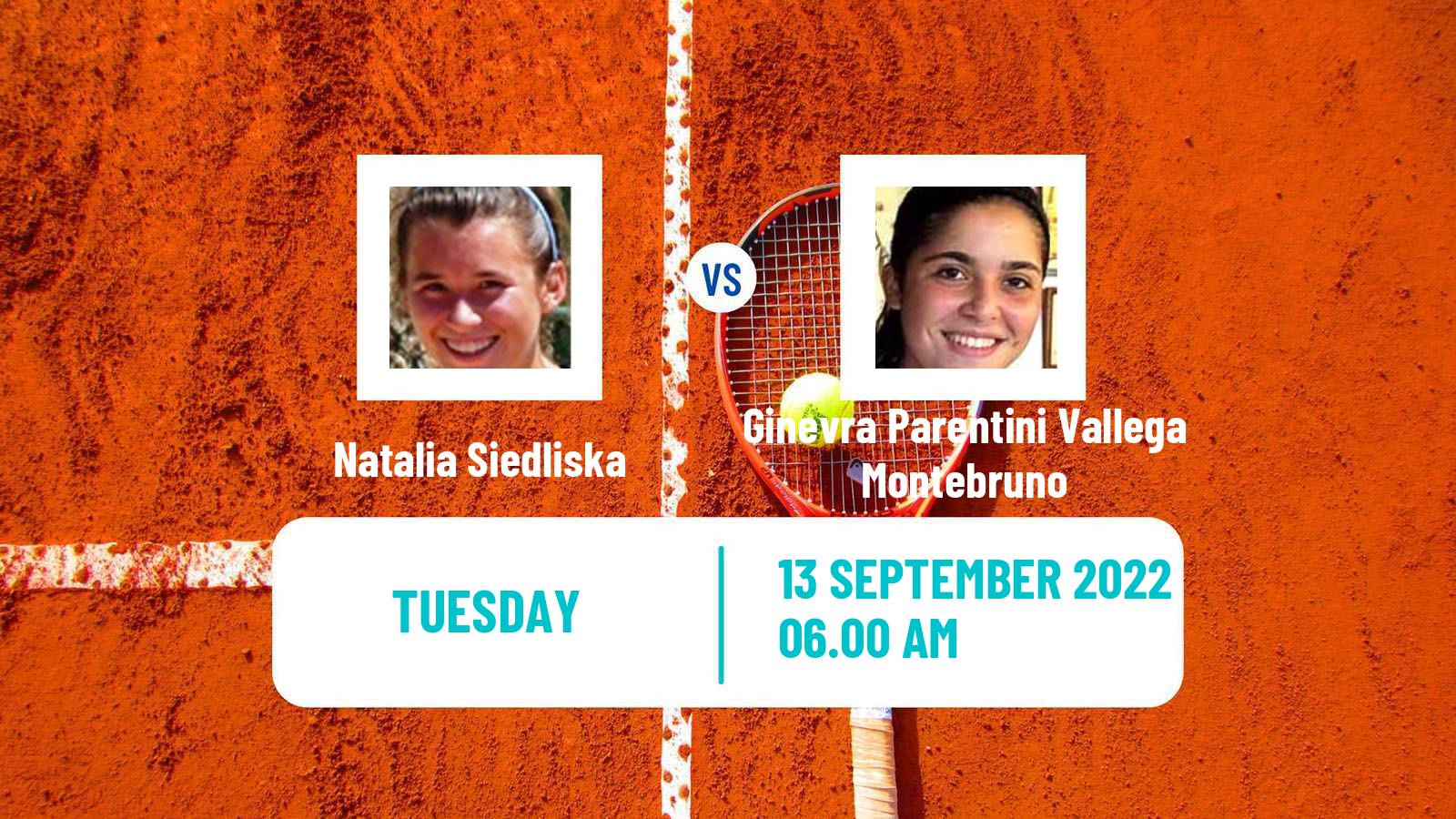 Tennis ITF Tournaments Natalia Siedliska - Ginevra Parentini Vallega Montebruno