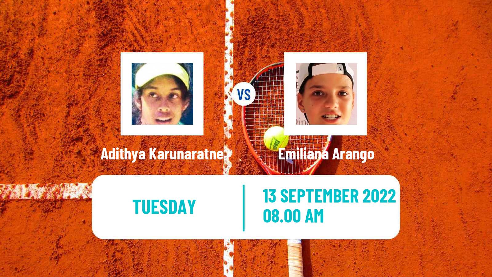 Tennis ITF Tournaments Adithya Karunaratne - Emiliana Arango