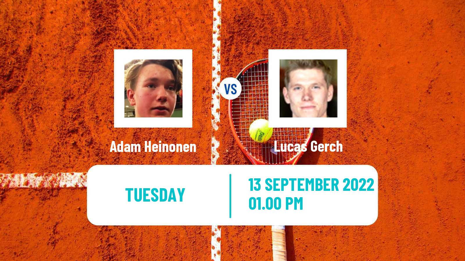 Tennis ITF Tournaments Adam Heinonen - Lucas Gerch