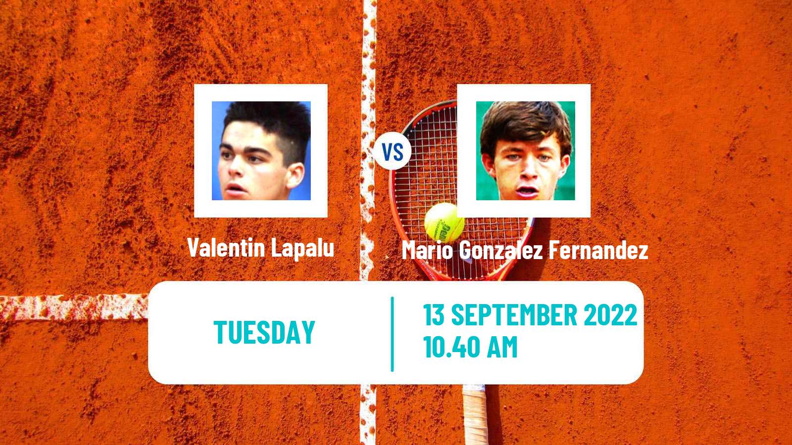Tennis ITF Tournaments Valentin Lapalu - Mario Gonzalez Fernandez
