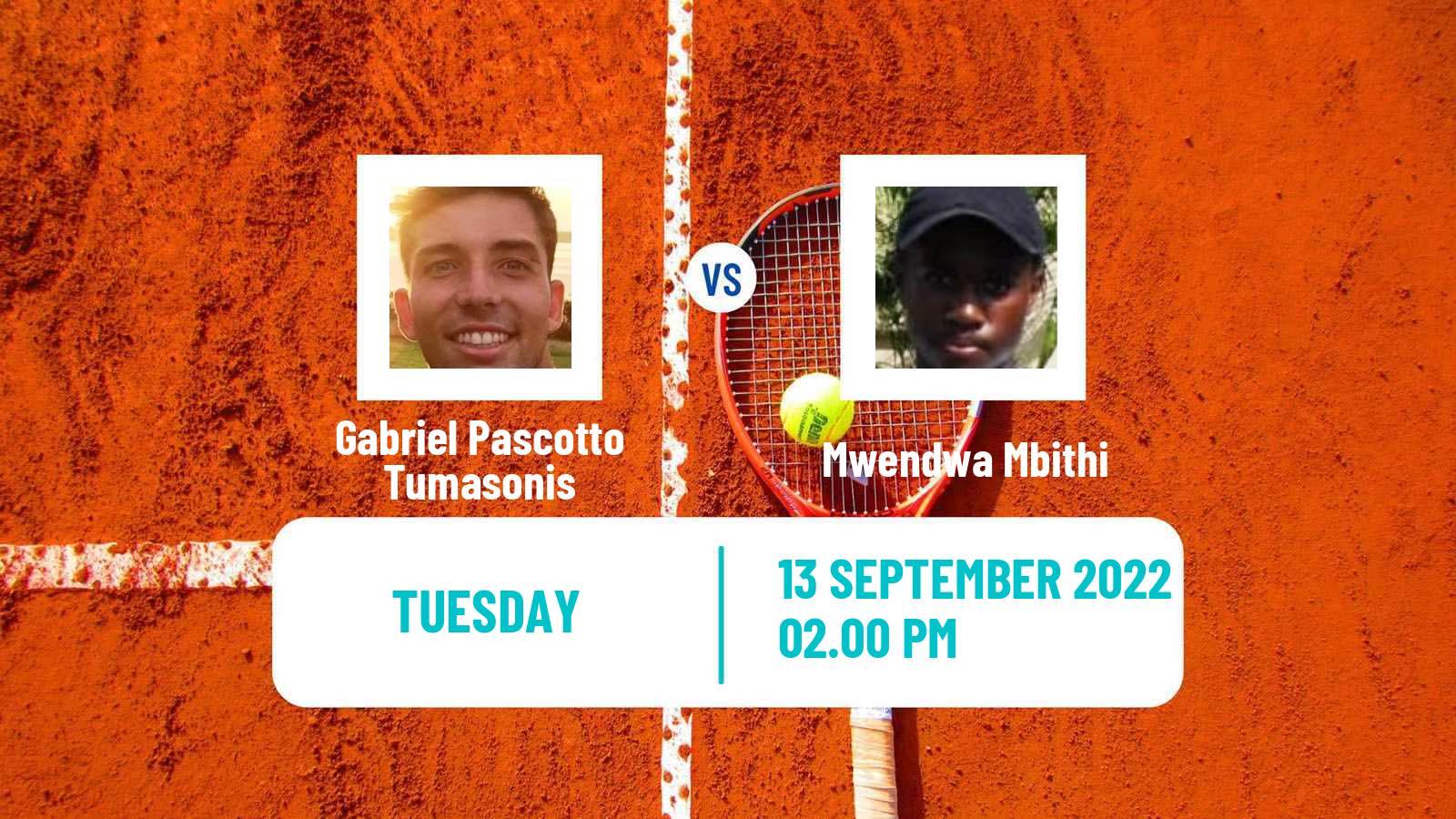 Tennis ITF Tournaments Gabriel Pascotto Tumasonis - Mwendwa Mbithi
