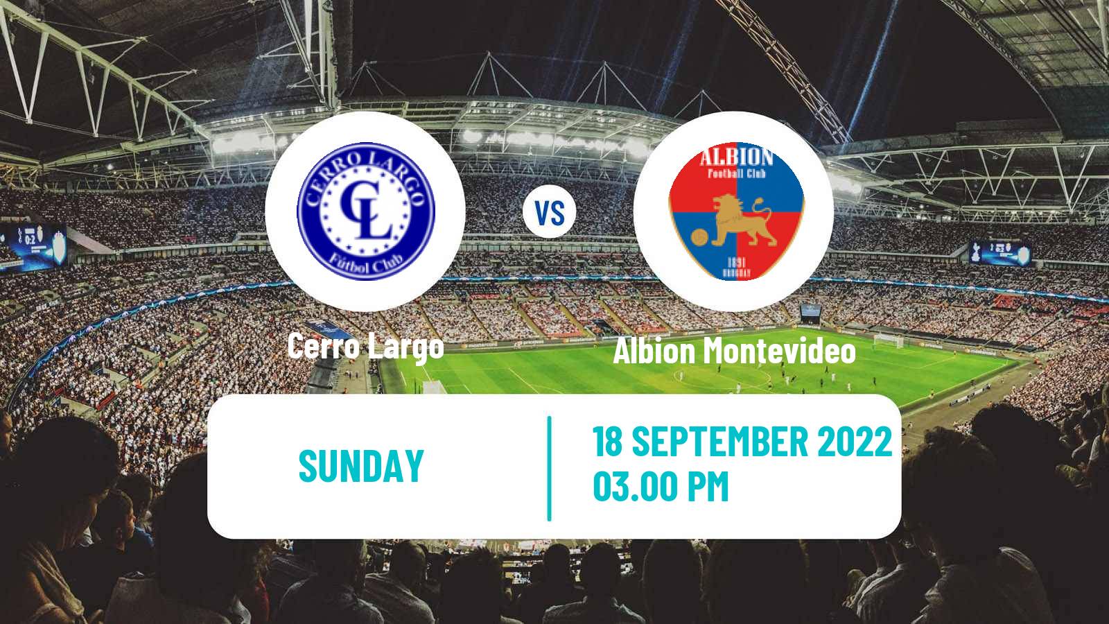 Soccer Uruguayan Primera Division Cerro Largo - Albion Montevideo