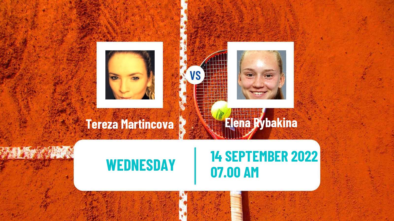 Tennis WTA Portoroz Tereza Martincova - Elena Rybakina