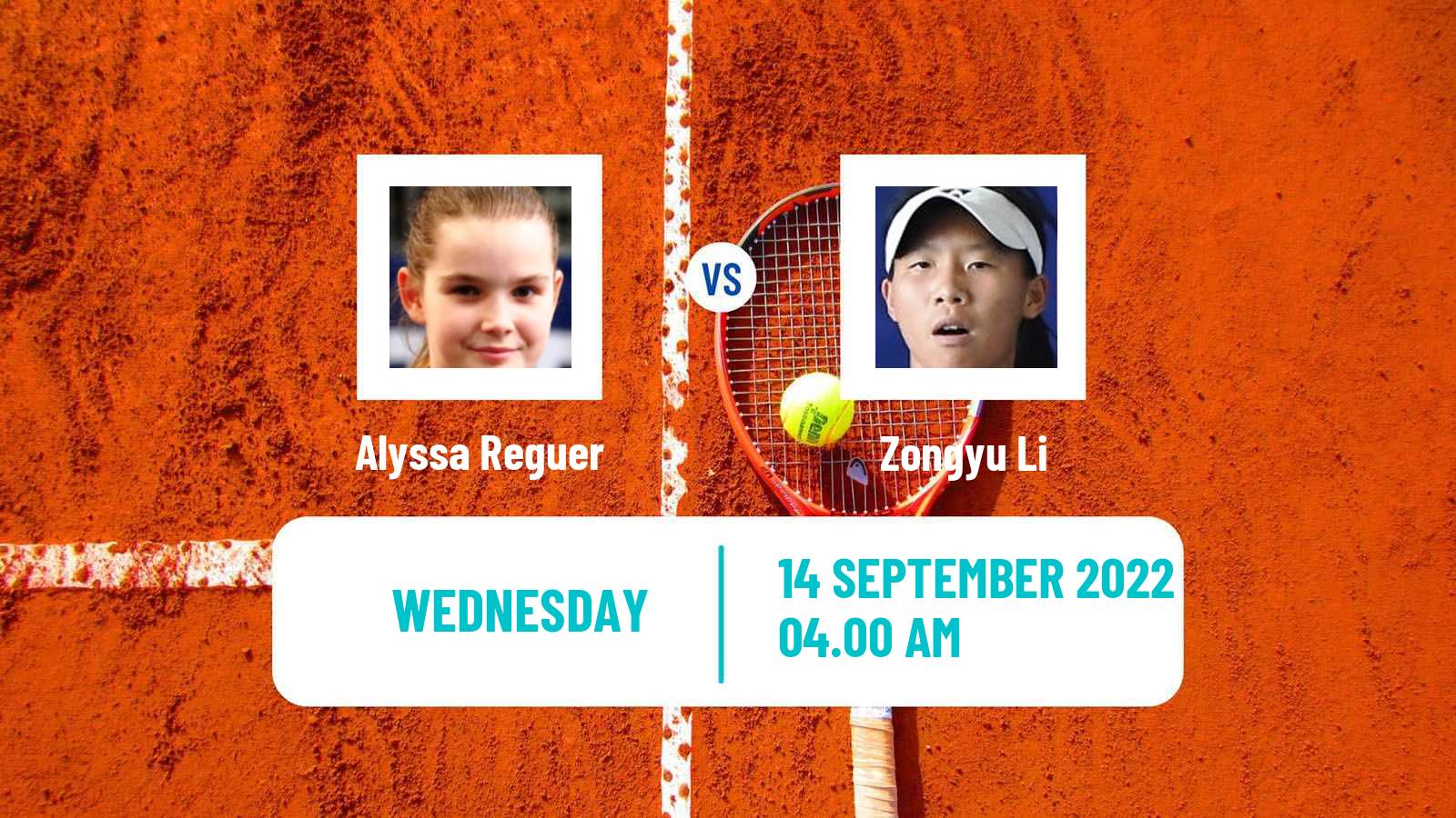 Tennis ITF Tournaments Alyssa Reguer - Zongyu Li