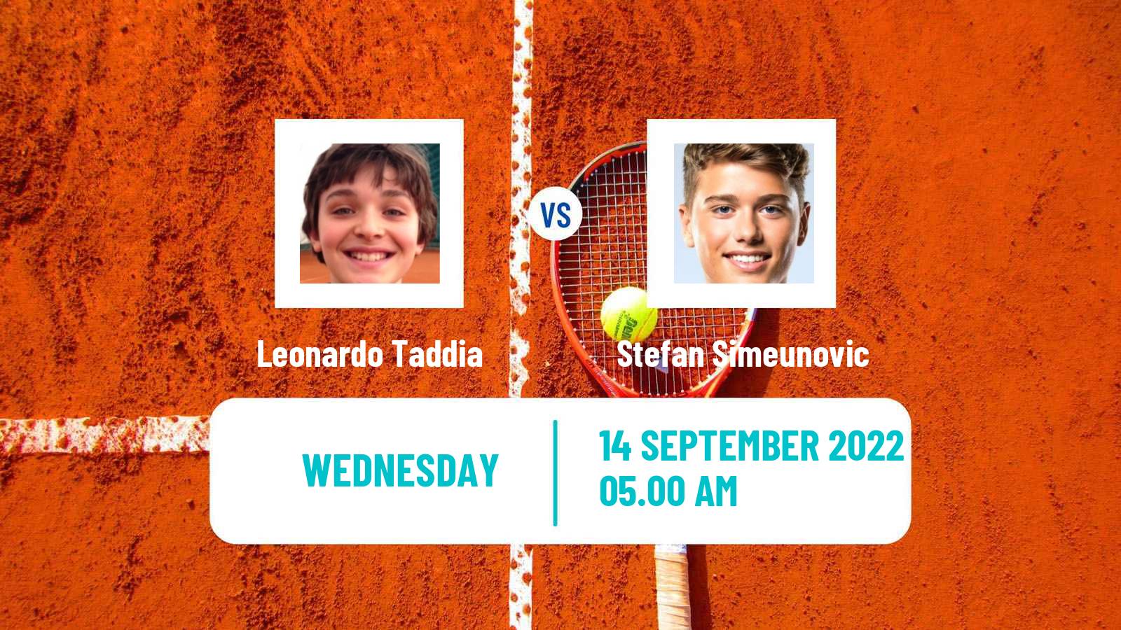 Tennis ITF Tournaments Leonardo Taddia - Stefan Simeunovic