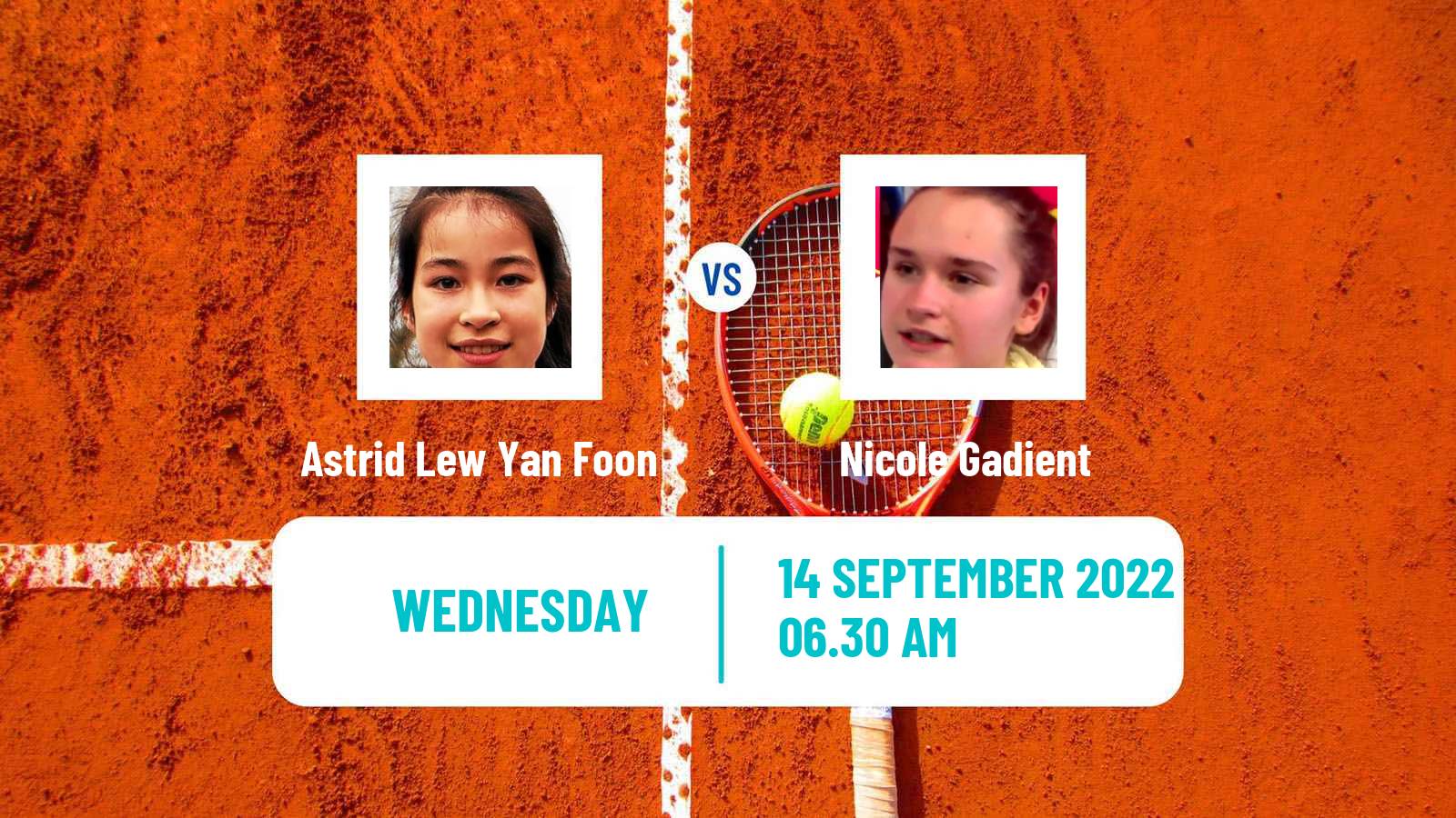 Tennis ITF Tournaments Astrid Lew Yan Foon - Nicole Gadient