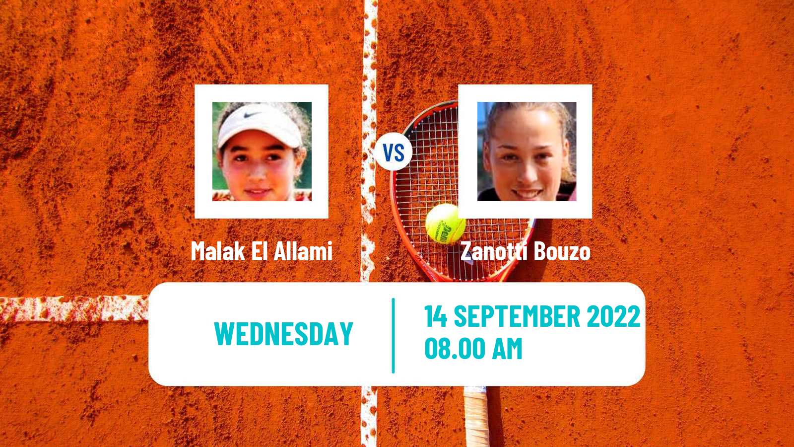 Tennis ITF Tournaments Malak El Allami - Zanotti Bouzo