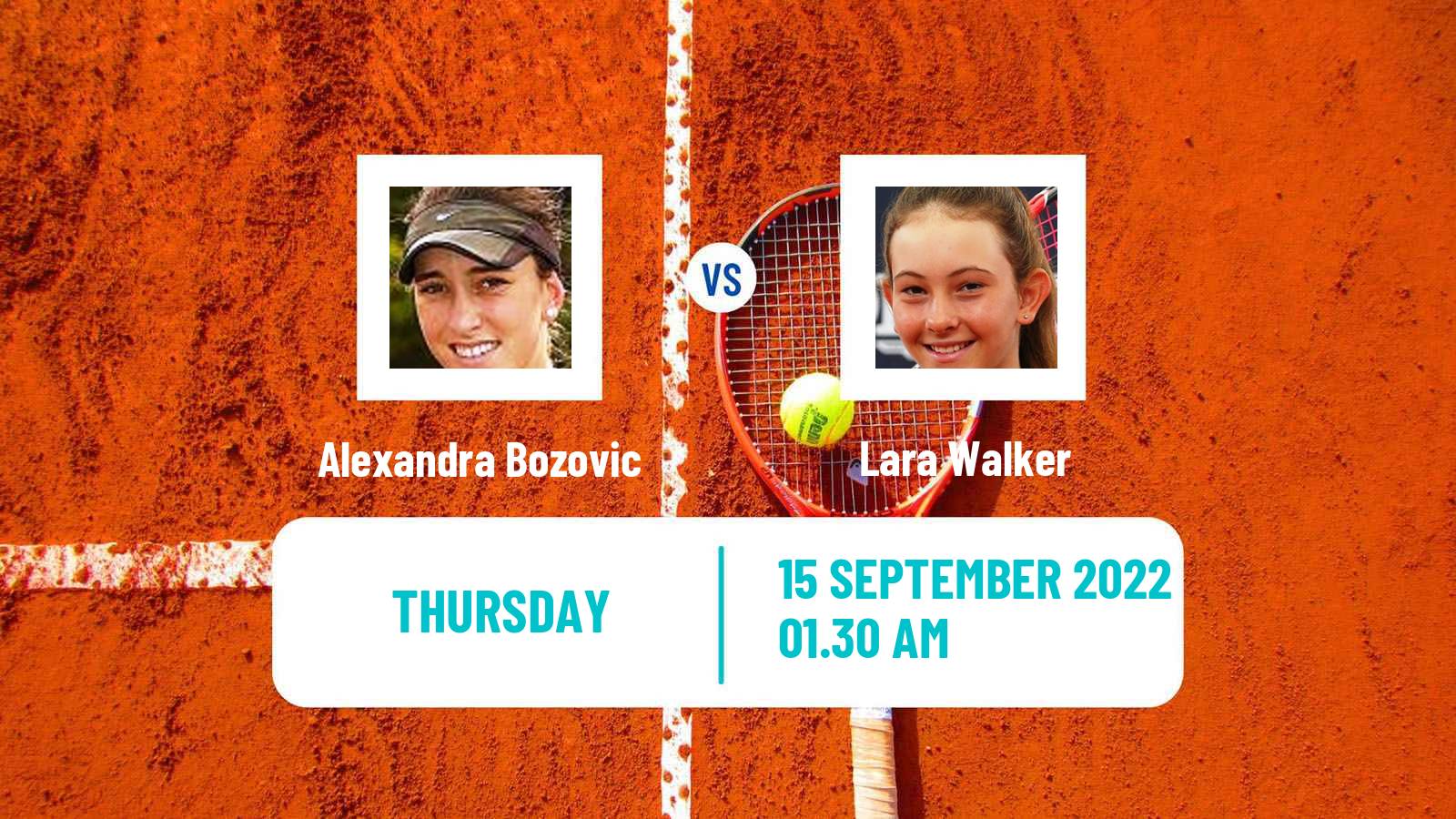 Tennis ITF Tournaments Alexandra Bozovic - Lara Walker