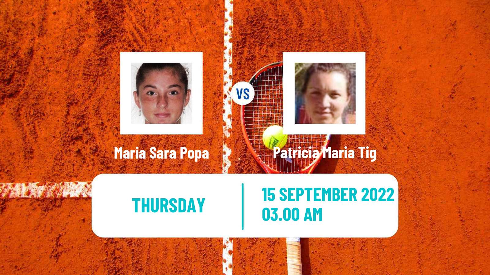 Tennis ITF Tournaments Maria Sara Popa - Patricia Maria Tig
