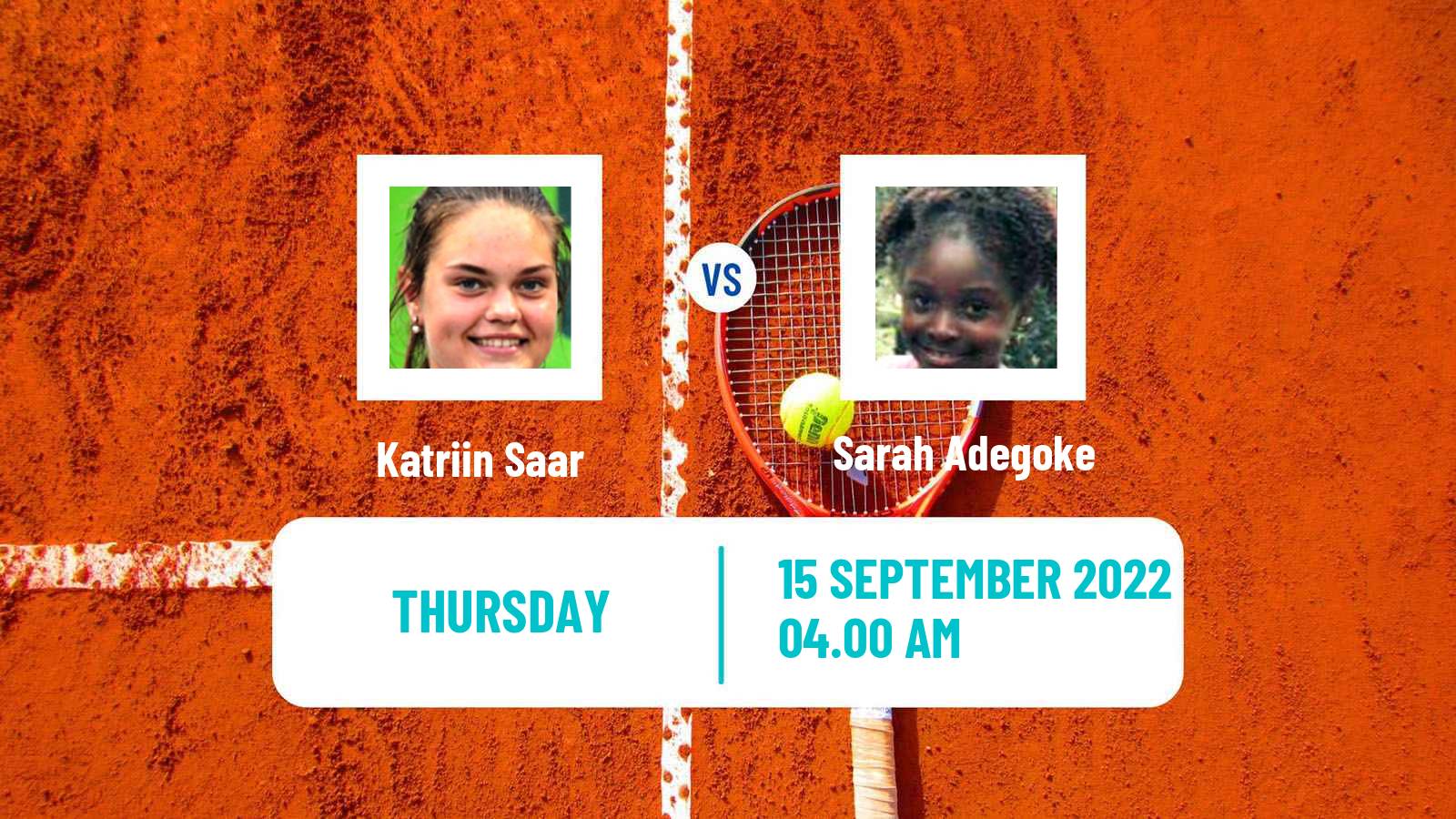 Tennis ITF Tournaments Katriin Saar - Sarah Adegoke