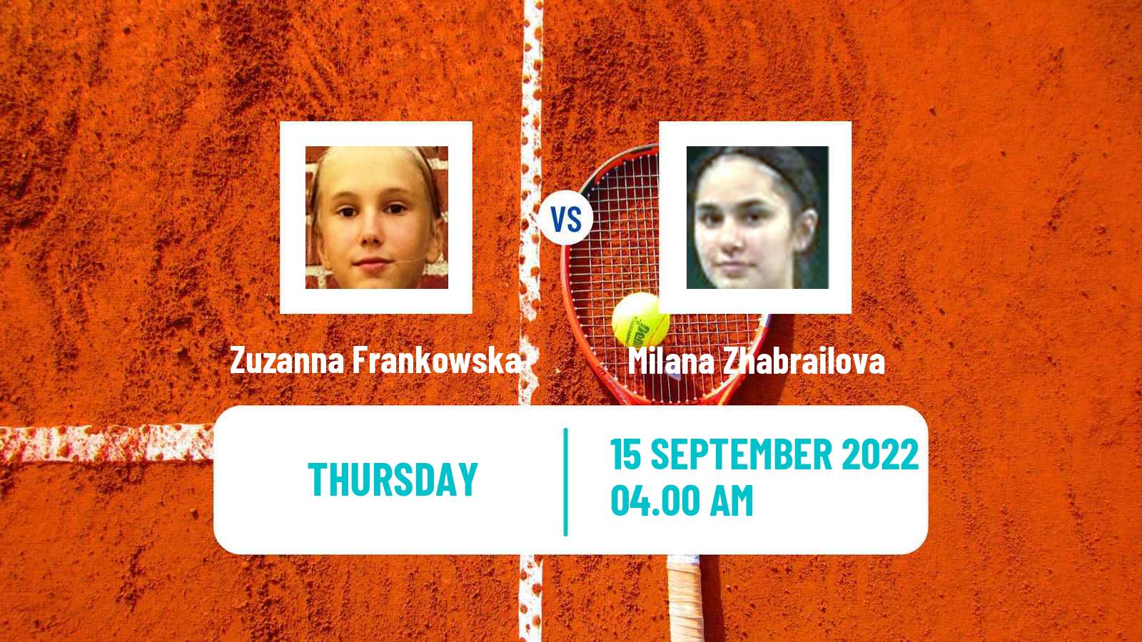 Tennis ITF Tournaments Zuzanna Frankowska - Milana Zhabrailova