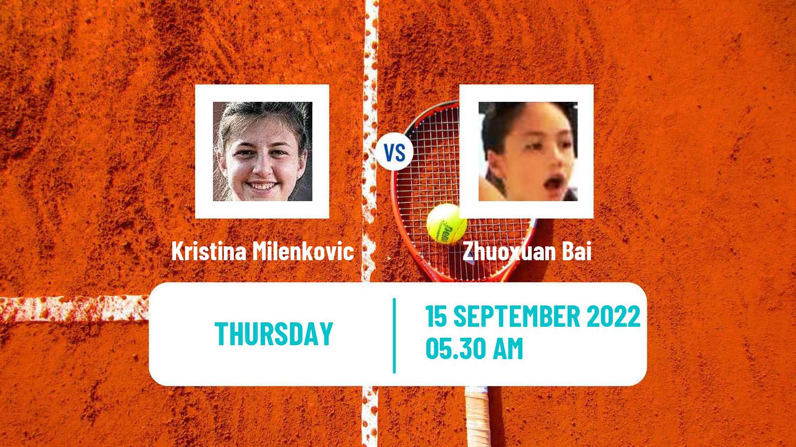 Tennis ITF Tournaments Kristina Milenkovic - Zhuoxuan Bai