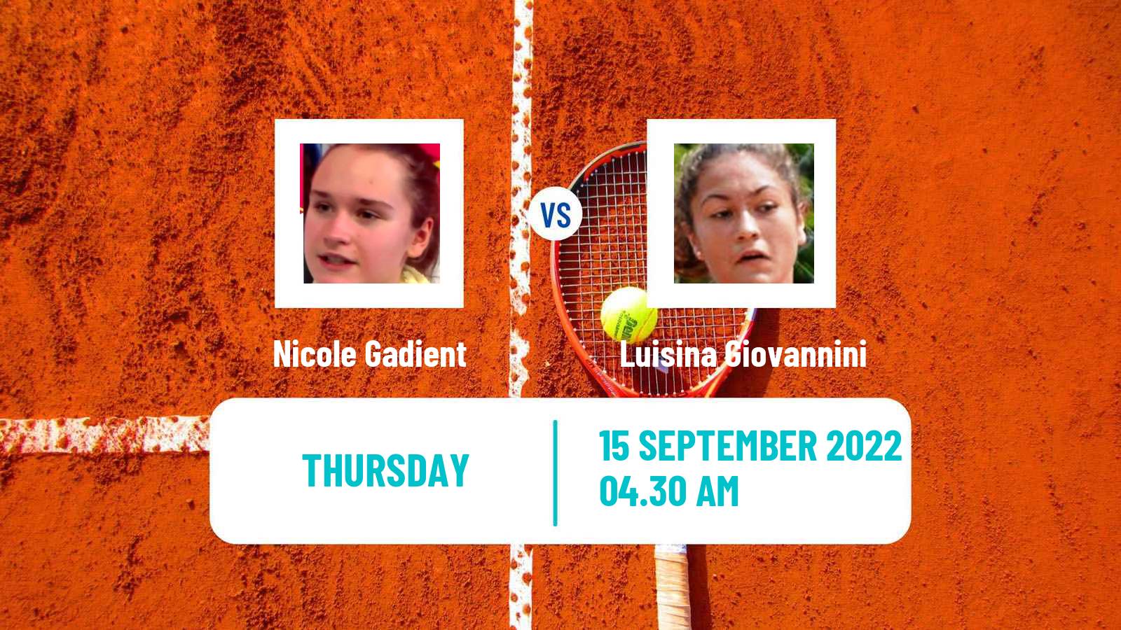 Tennis ITF Tournaments Nicole Gadient - Luisina Giovannini
