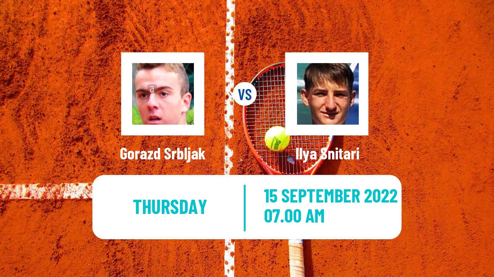 Tennis ITF Tournaments Gorazd Srbljak - Ilya Snitari