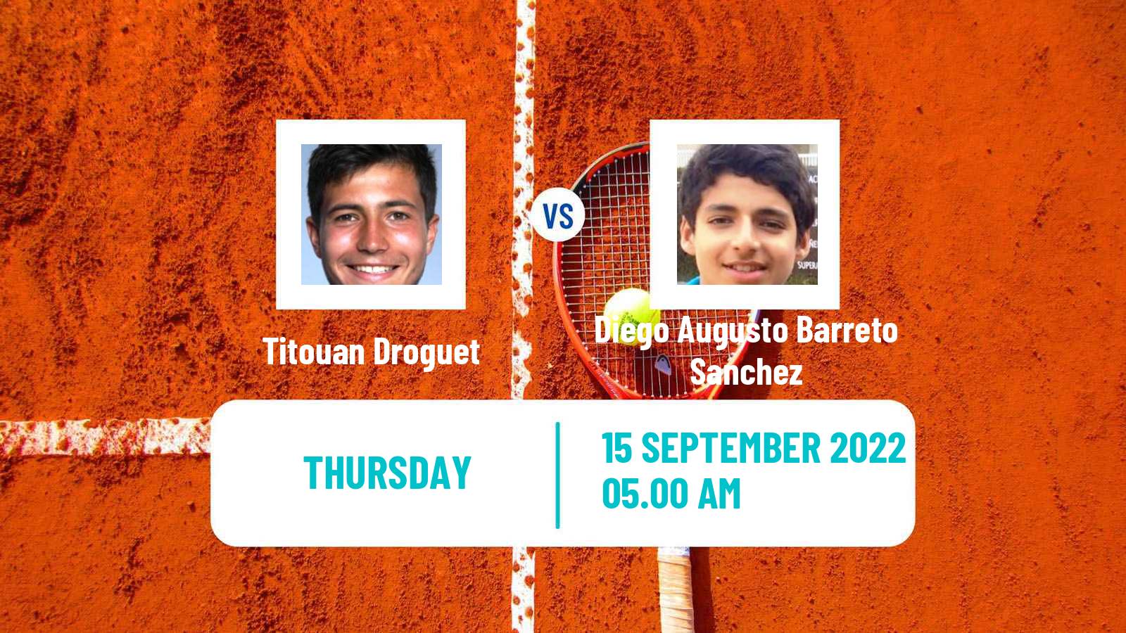Tennis ITF Tournaments Titouan Droguet - Diego Augusto Barreto Sanchez
