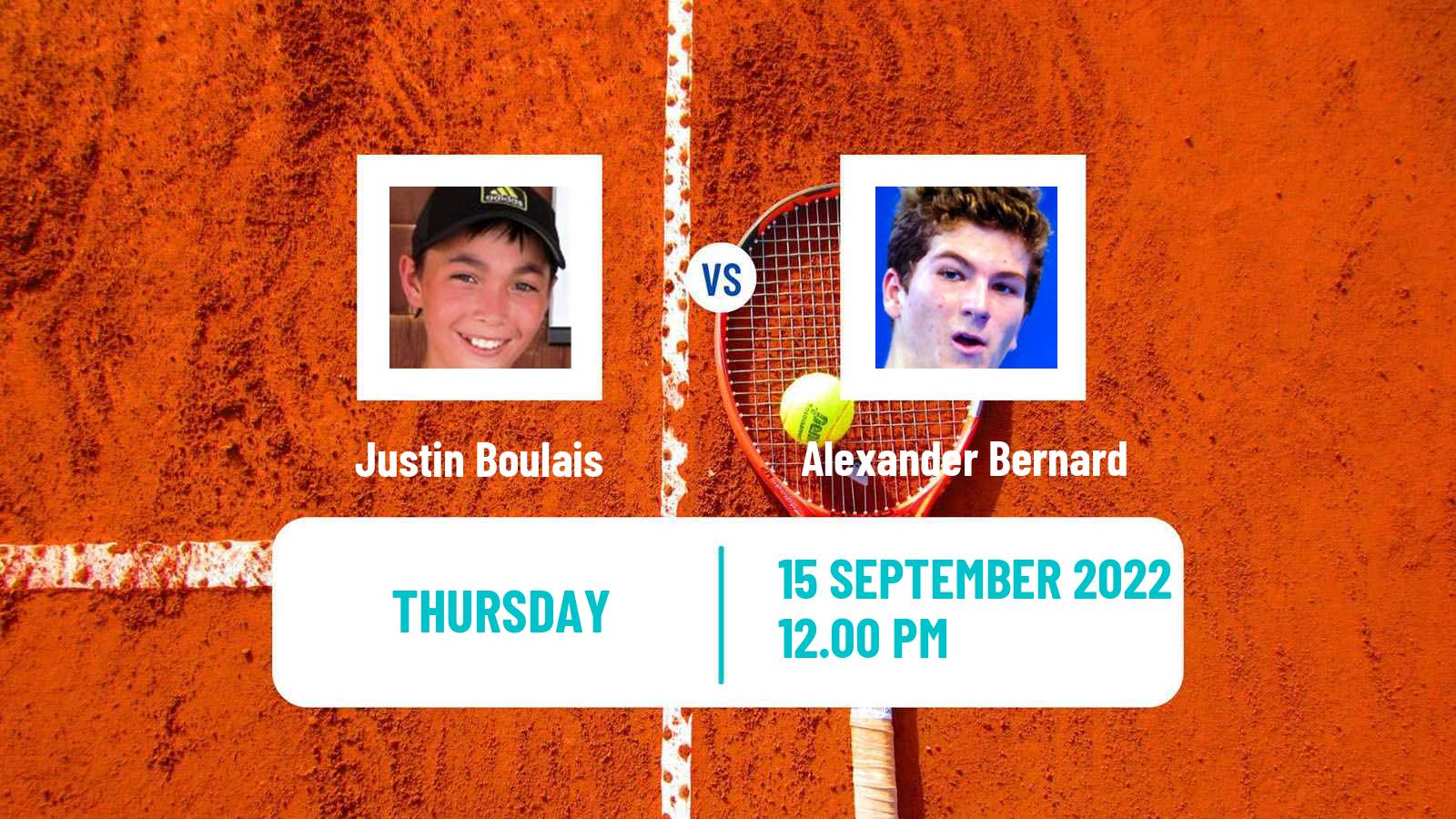 Tennis ITF Tournaments Justin Boulais - Alexander Bernard