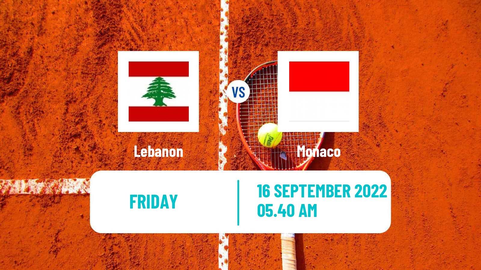 Tennis Davis Cup World Group II Teams Lebanon - Monaco