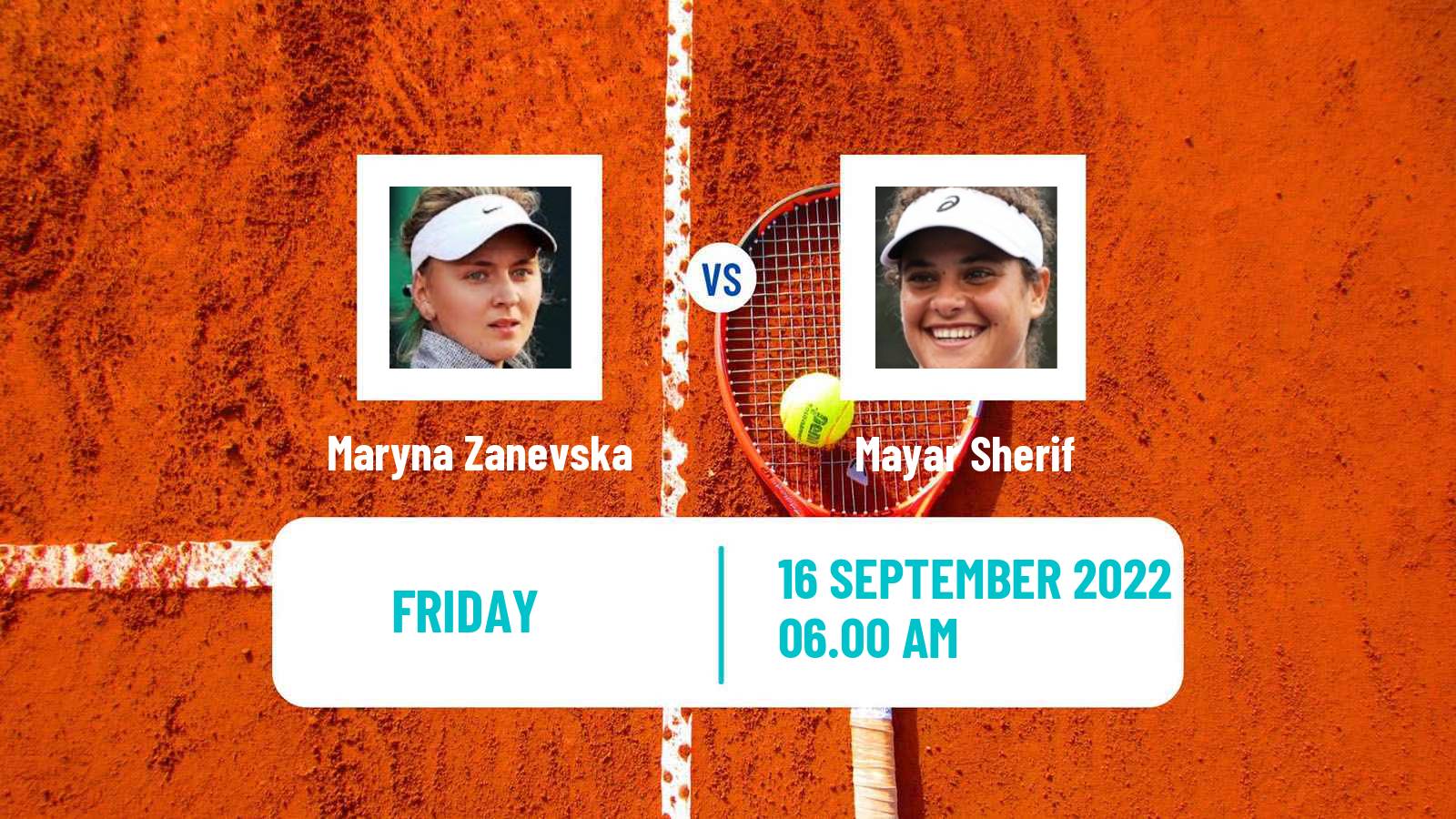 Tennis ATP Challenger Maryna Zanevska - Mayar Sherif