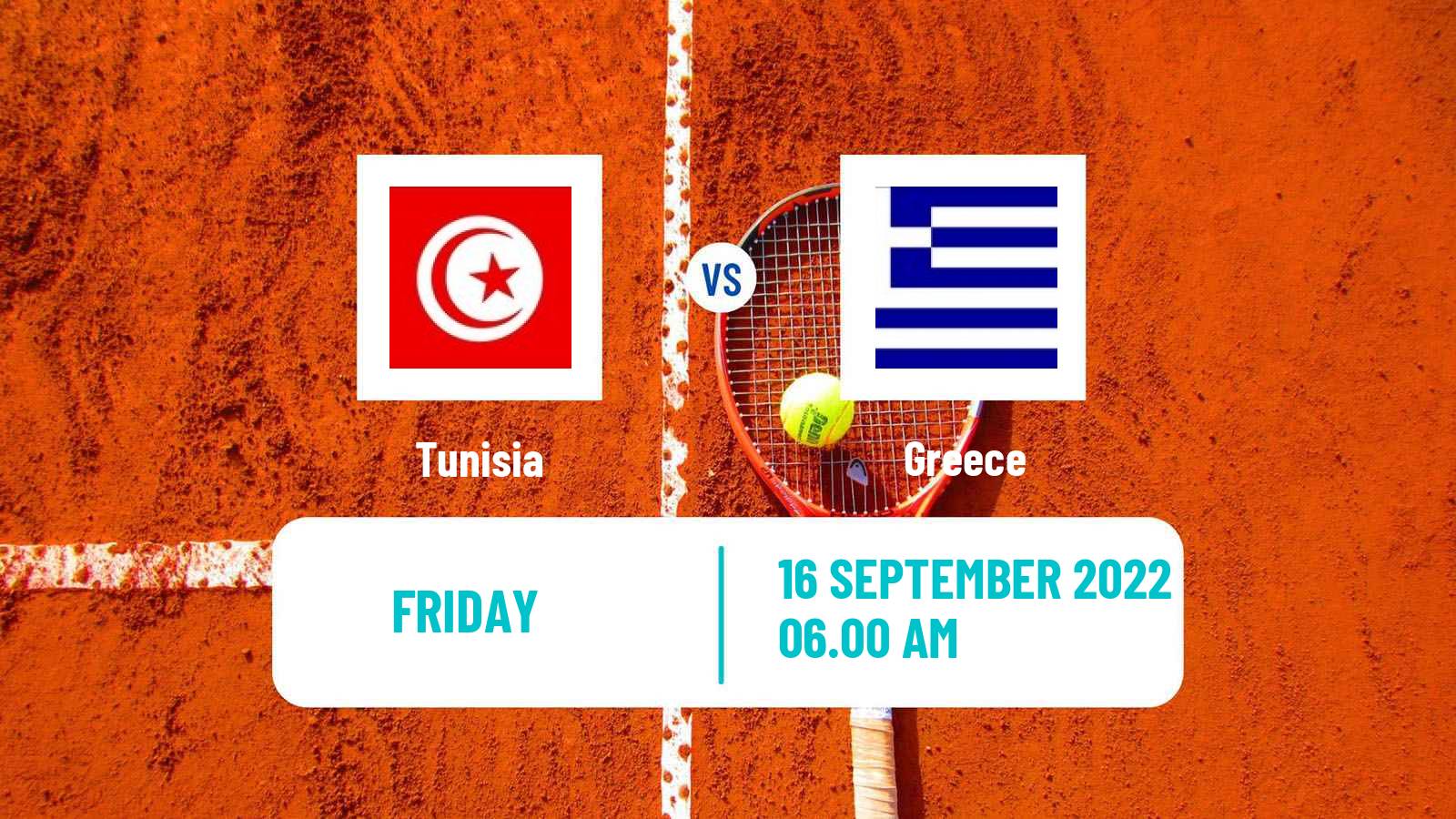 Tennis Davis Cup World Group II Teams Tunisia - Greece