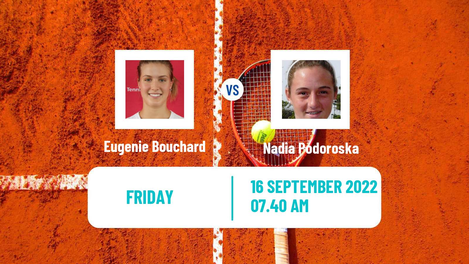 Tennis WTA Chennai Eugenie Bouchard - Nadia Podoroska