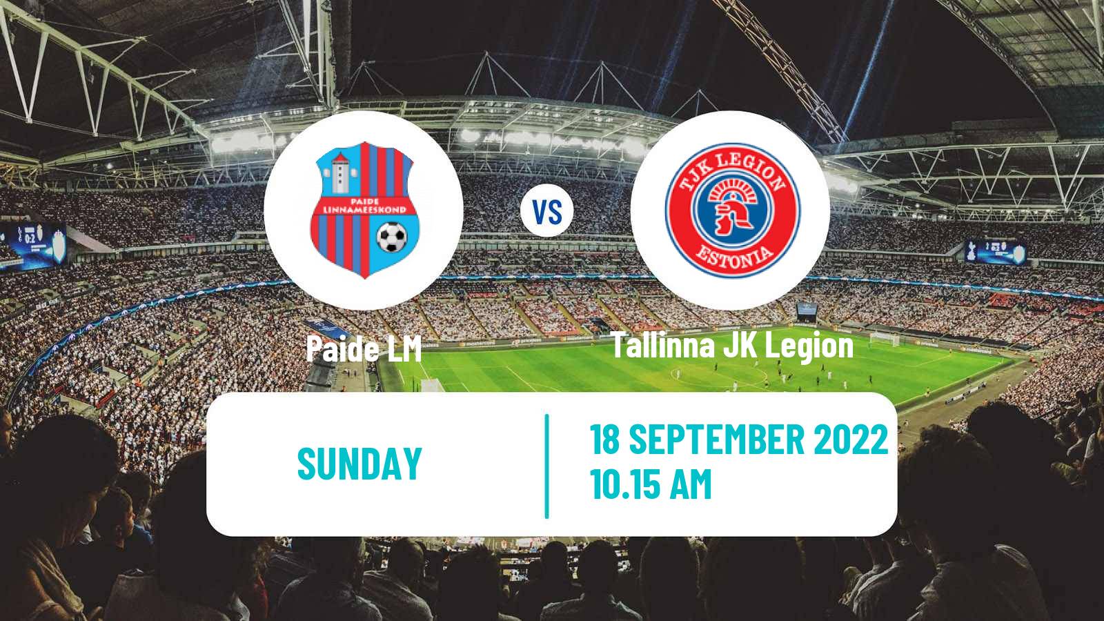 Soccer Estonian Meistriliiga Paide LM - Tallinna JK Legion