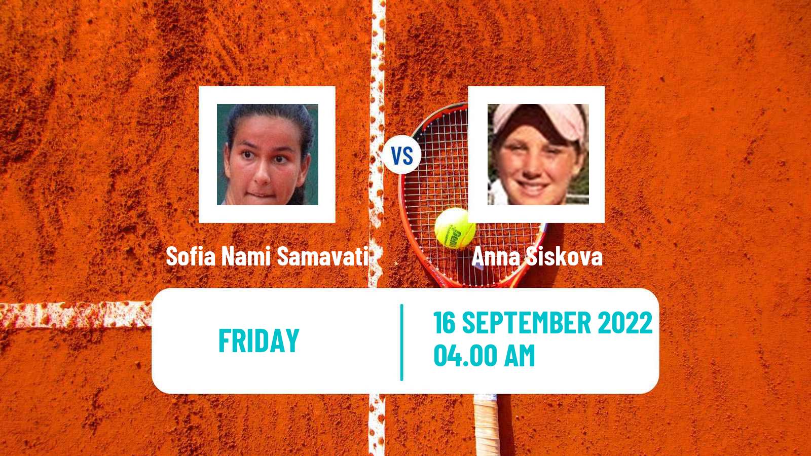 Tennis ITF Tournaments Sofia Nami Samavati - Anna Siskova