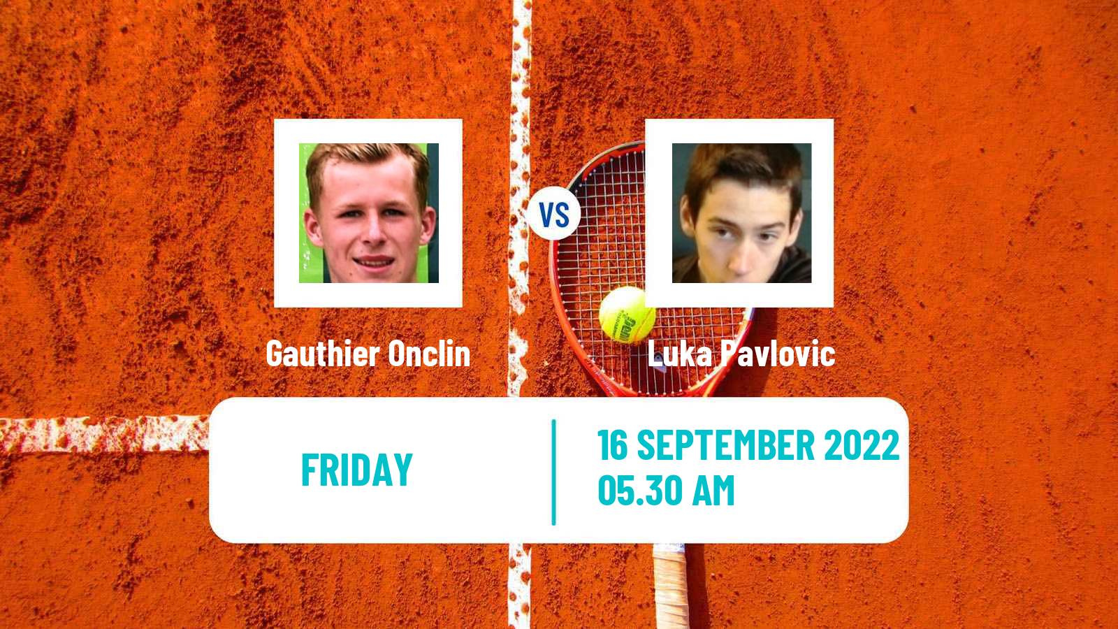 Tennis ITF Tournaments Gauthier Onclin - Luka Pavlovic
