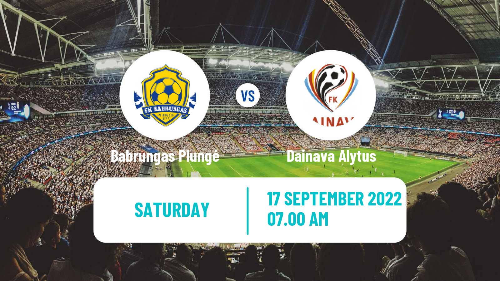 Soccer Lithuanian Division 2 Babrungas Plungė - Dainava Alytus