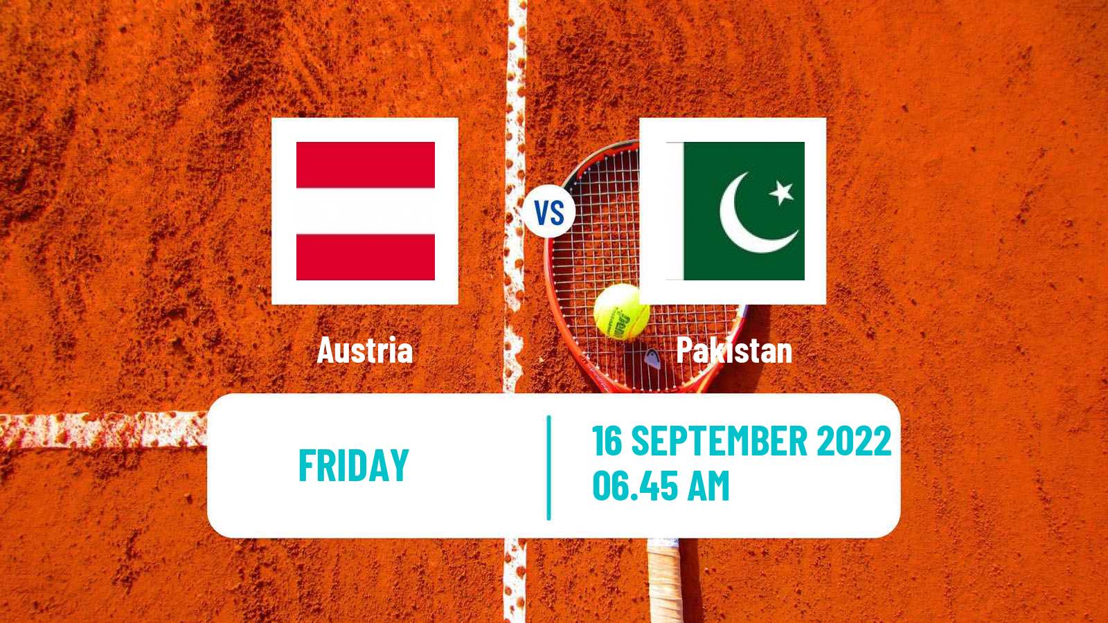 Tennis Davis Cup World Group I Teams Austria - Pakistan