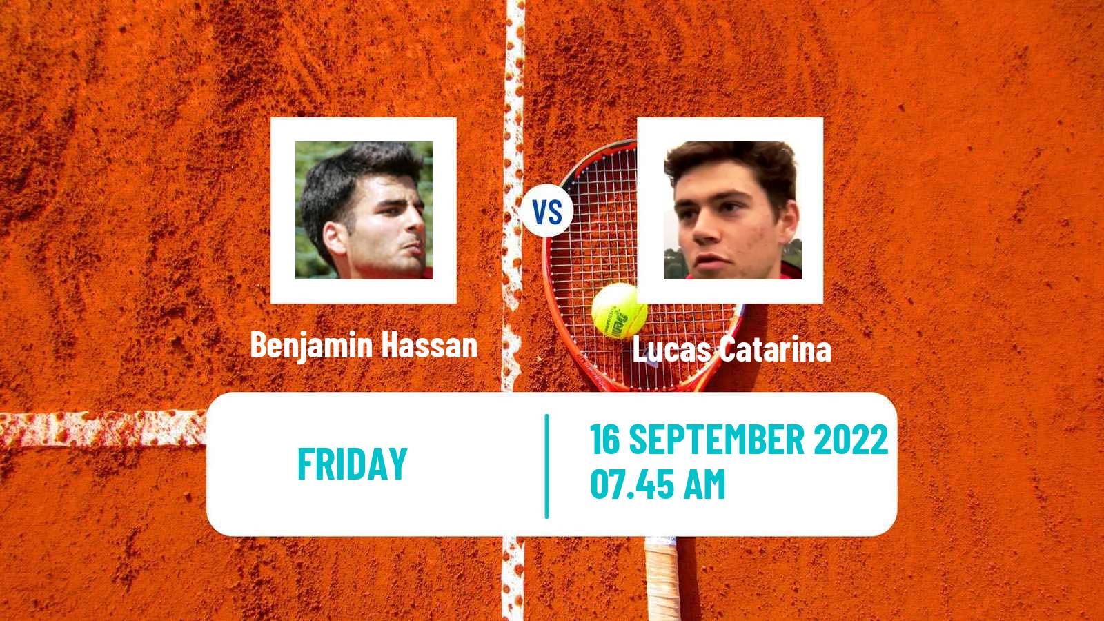 Tennis Davis Cup World Group II Benjamin Hassan - Lucas Catarina