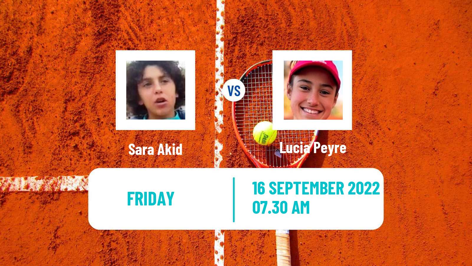 Tennis ITF Tournaments Sara Akid - Lucia Peyre