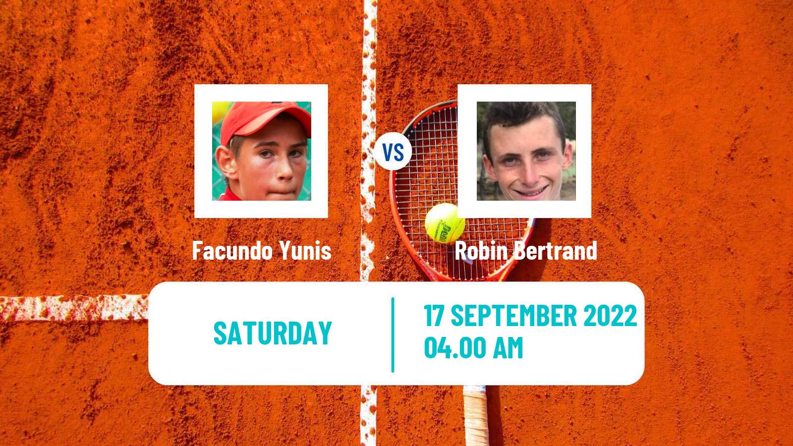 Tennis ITF Tournaments Facundo Yunis - Robin Bertrand