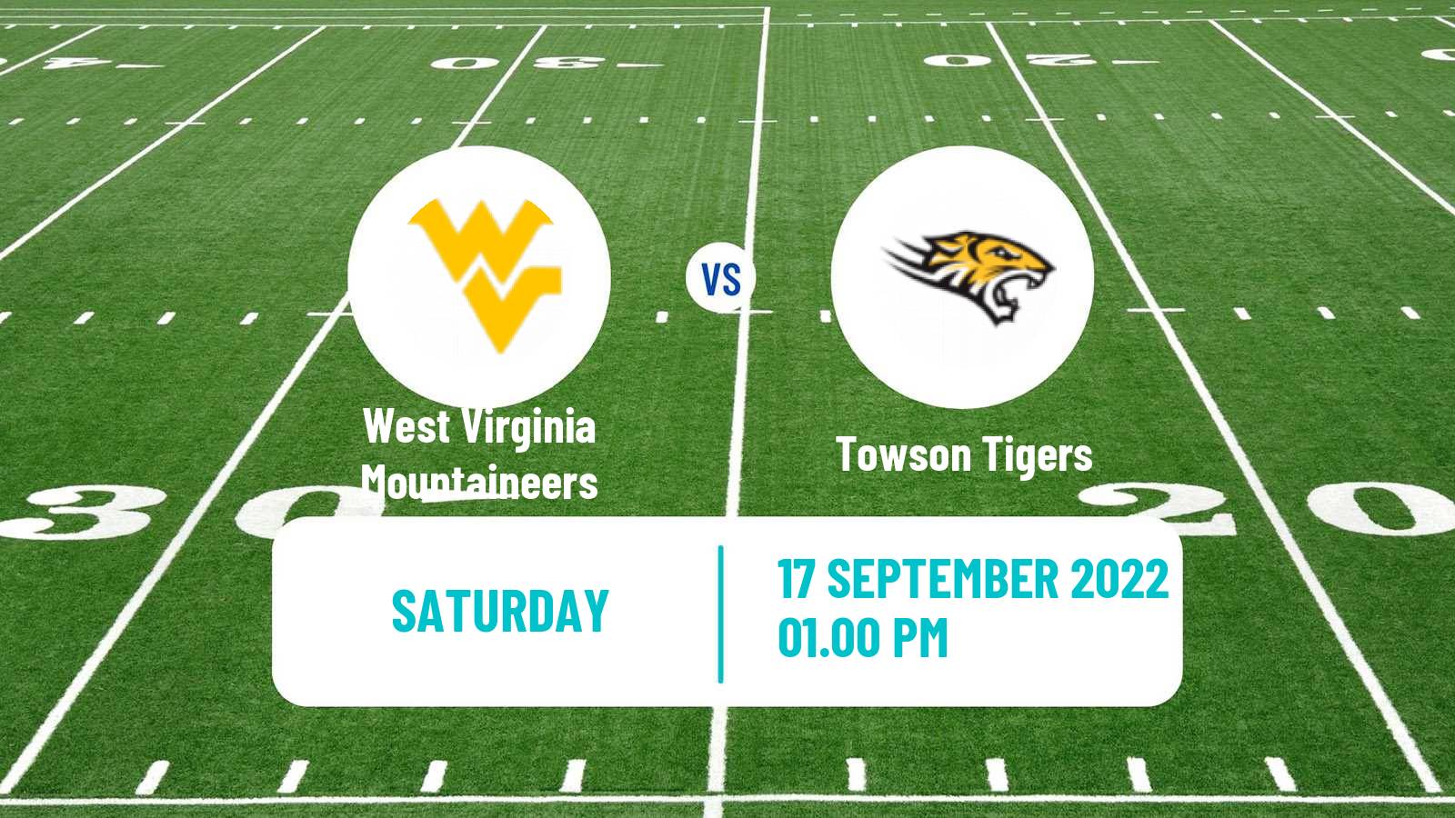 American football NCAA College Football West Virginia Mountaineers - Towson Tigers