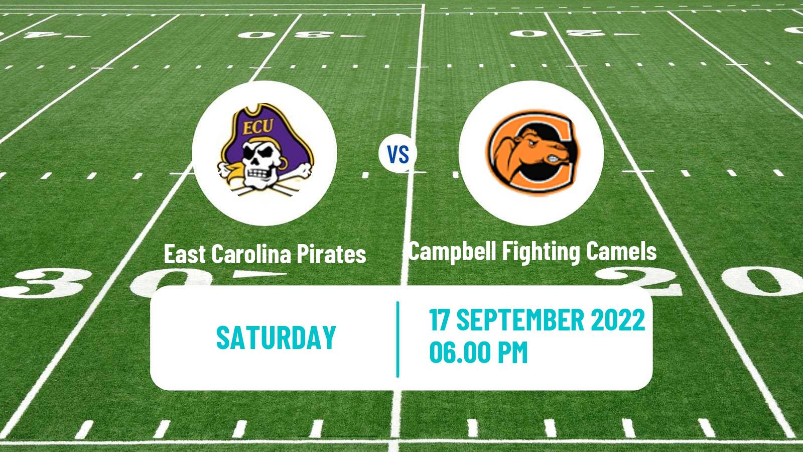 American football NCAA College Football East Carolina Pirates - Campbell Fighting Camels