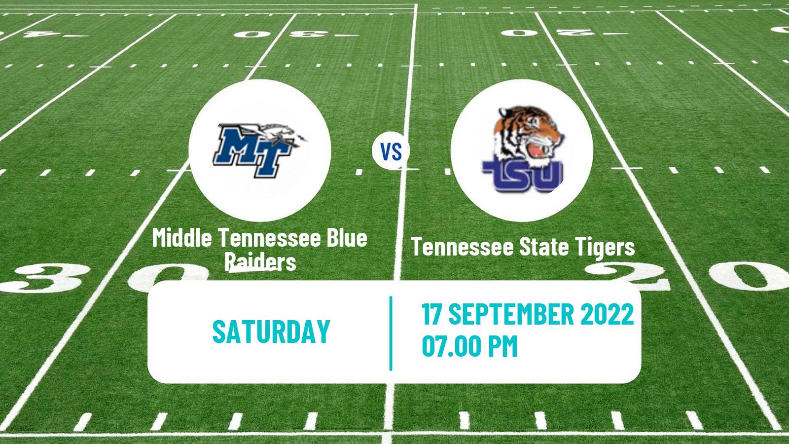 American football NCAA College Football Middle Tennessee Blue Raiders - Tennessee State Tigers