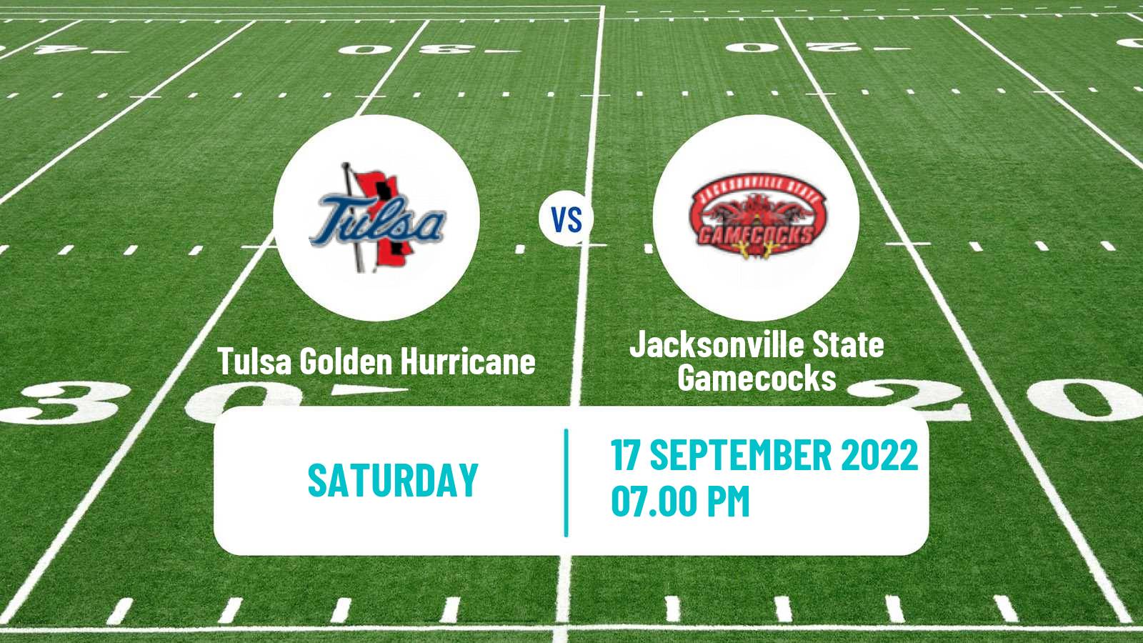 American football NCAA College Football Tulsa Golden Hurricane - Jacksonville State Gamecocks
