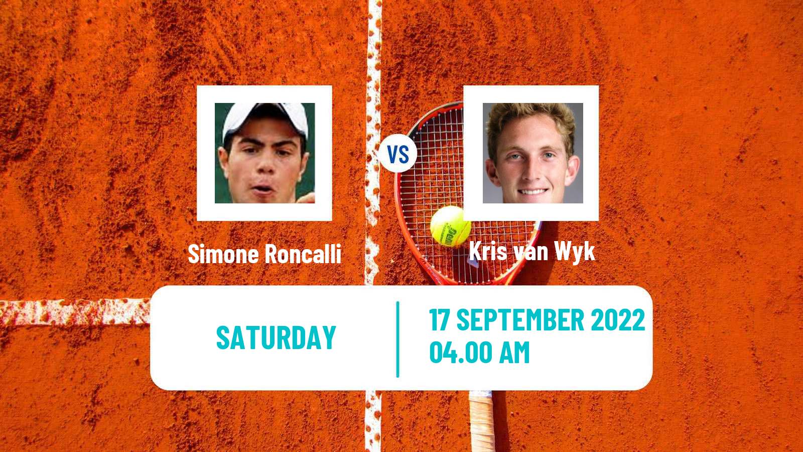 Tennis ITF Tournaments Simone Roncalli - Kris van Wyk