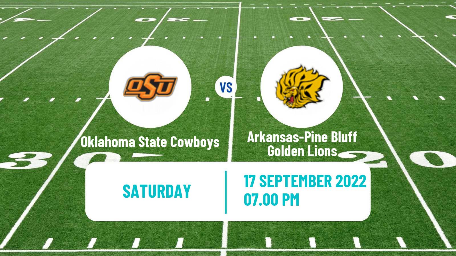 American football NCAA College Football Oklahoma State Cowboys - Arkansas-Pine Bluff Golden Lions