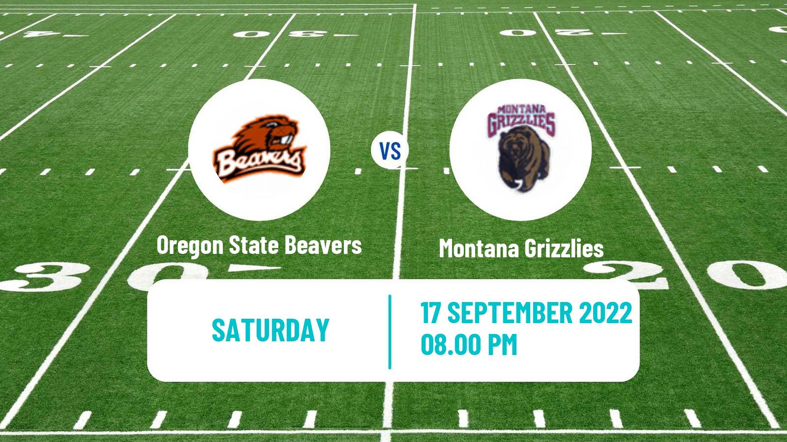 American football NCAA College Football Oregon State Beavers - Montana Grizzlies