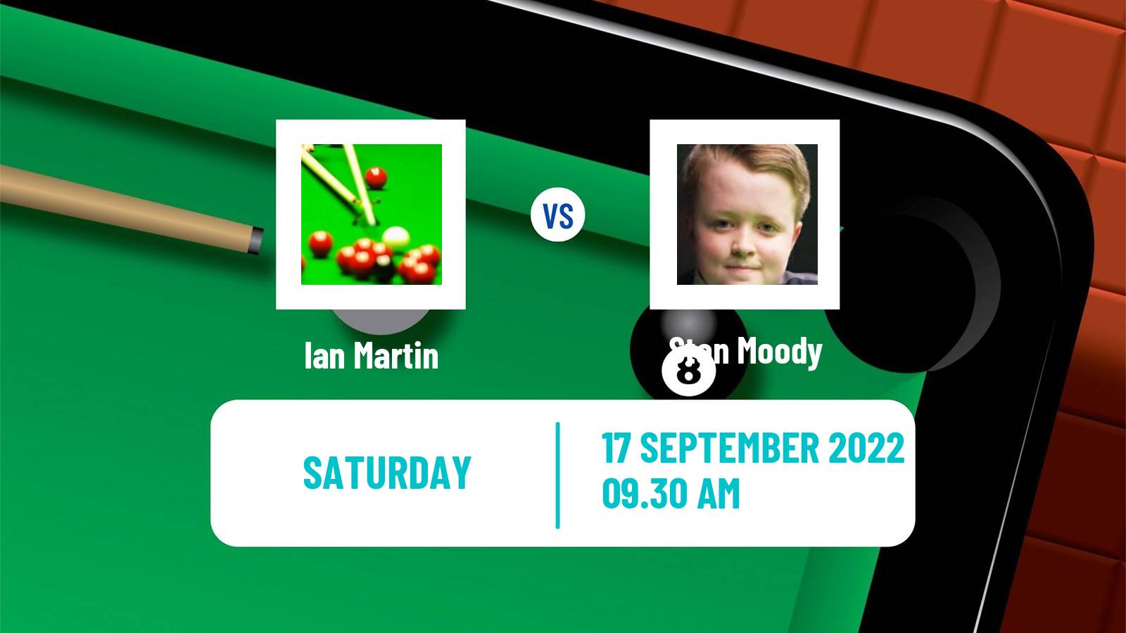 Snooker Snooker Ian Martin - Stan Moody