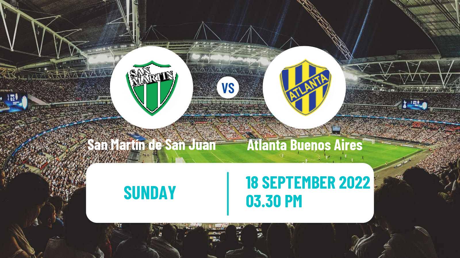 Soccer Argentinian Primera Nacional San Martín de San Juan - Atlanta Buenos Aires