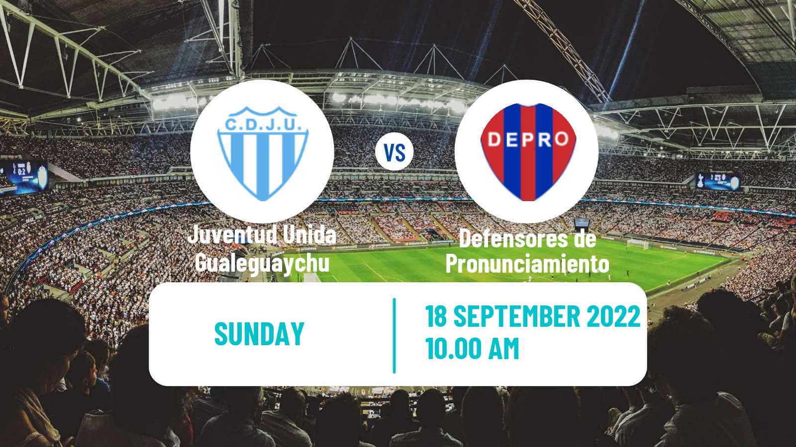 Soccer Argentinian Torneo Federal Juventud Unida Gualeguaychu - Defensores de Pronunciamiento