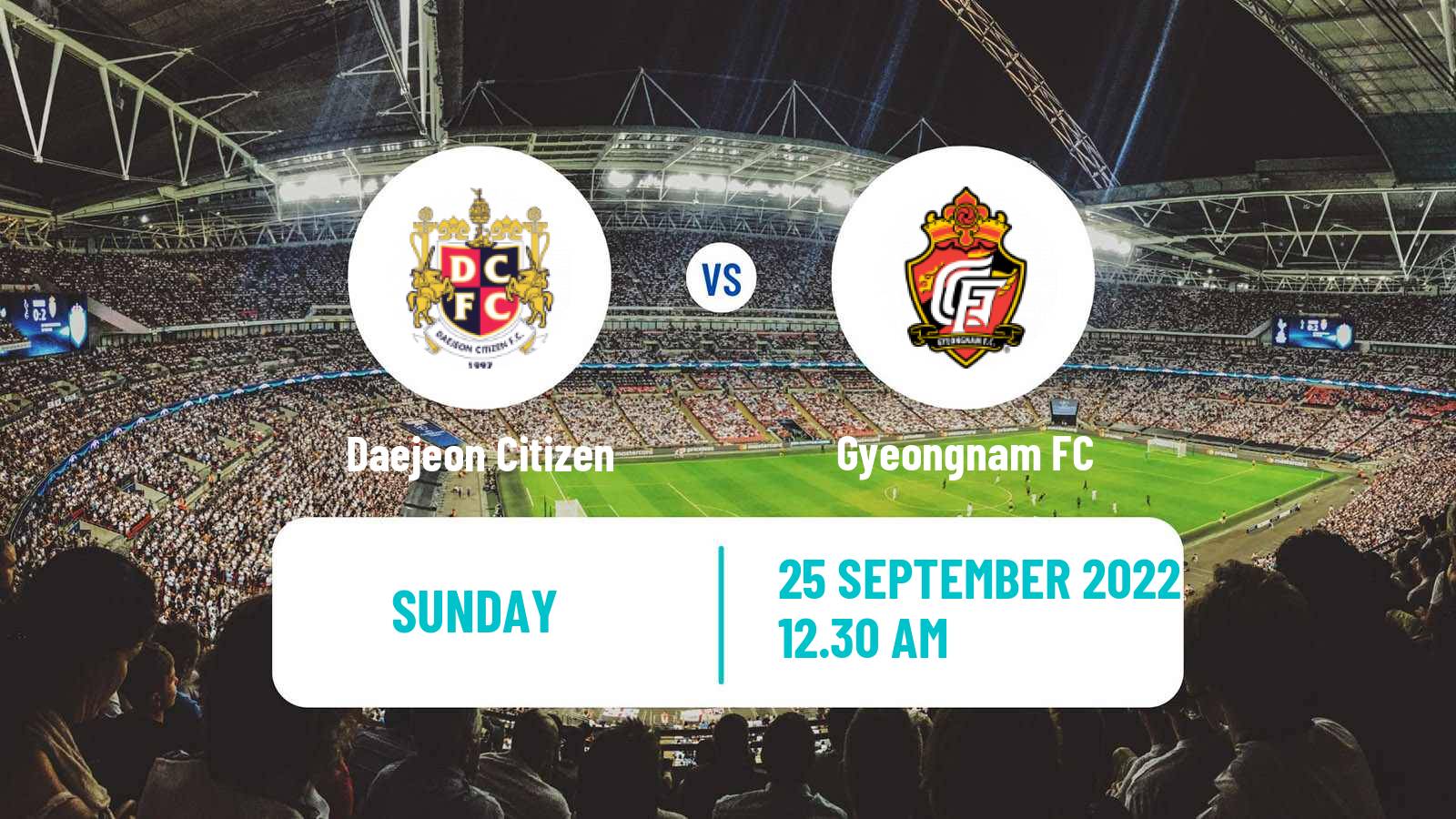 Soccer South Korean K-League 2 Daejeon Citizen - Gyeongnam