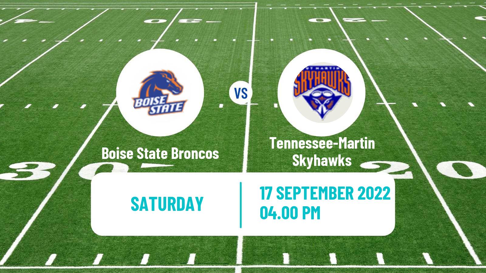 American football NCAA College Football Boise State Broncos - Tennessee-Martin Skyhawks