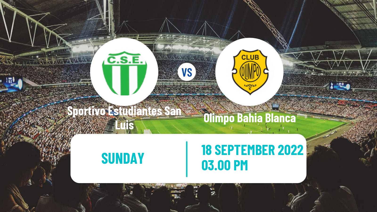 Soccer Argentinian Torneo Federal Sportivo Estudiantes San Luis - Olimpo Bahia Blanca