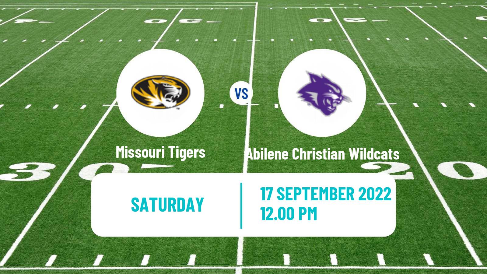 American football NCAA College Football Missouri Tigers - Abilene Christian Wildcats