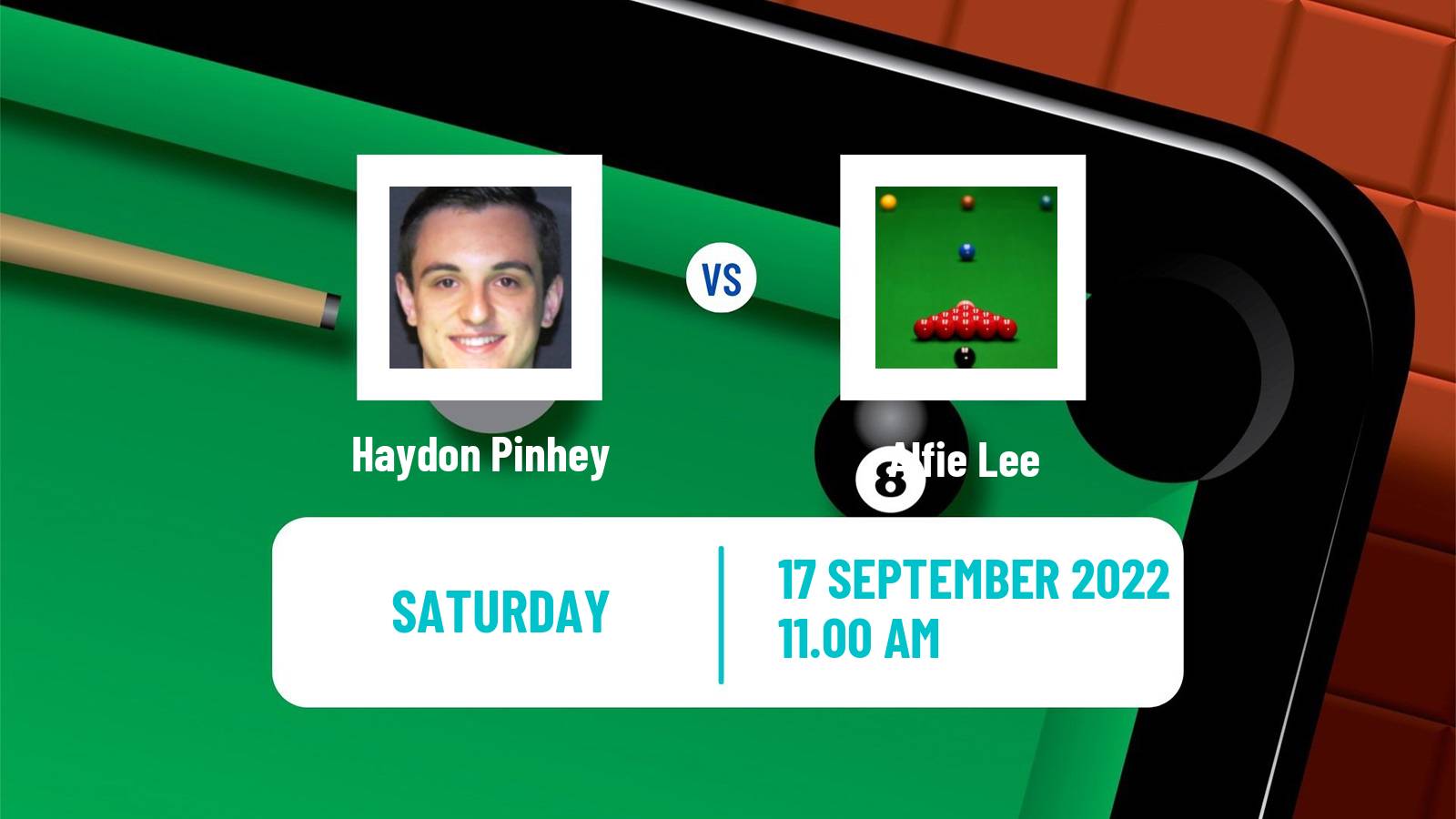 Snooker Snooker Haydon Pinhey - Alfie Lee