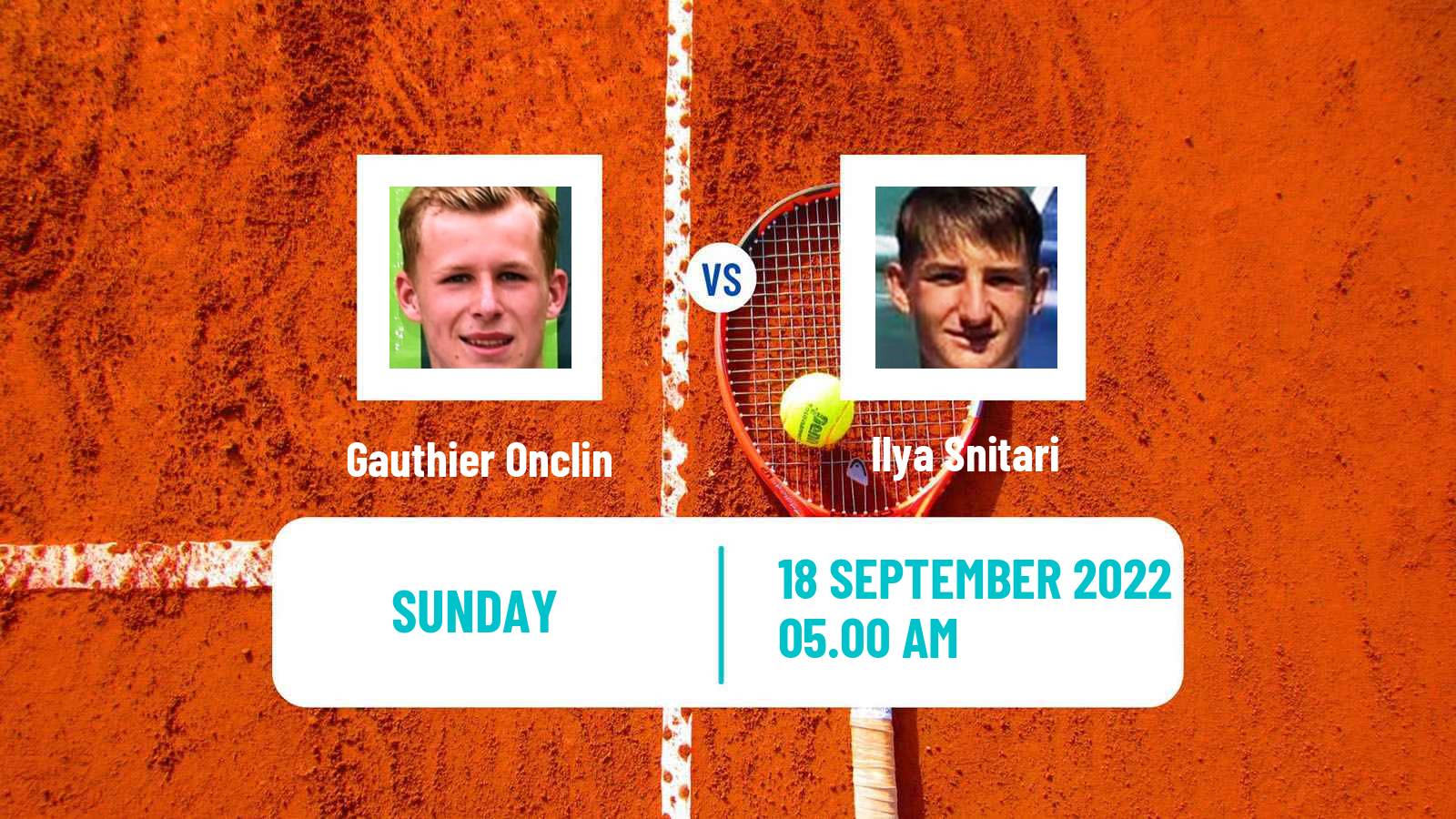 Tennis ITF Tournaments Gauthier Onclin - Ilya Snitari